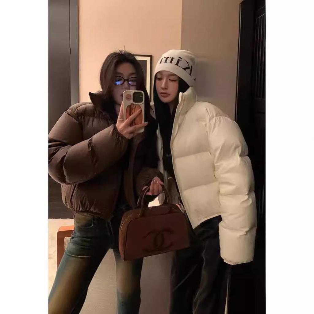 Women's 2025 Winter Petite Kendall Style Down Jacket - Short, Fashionable Stand Collar Bread Coat