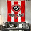 Benutzerdefinierter Name Sheffield FC Wandteppich Ästhetischer Wandbehang Bedruckter Stoffdecke Dekorative Wandteppiche für Schlafzimmer Wohnzimmer Heimdekoration