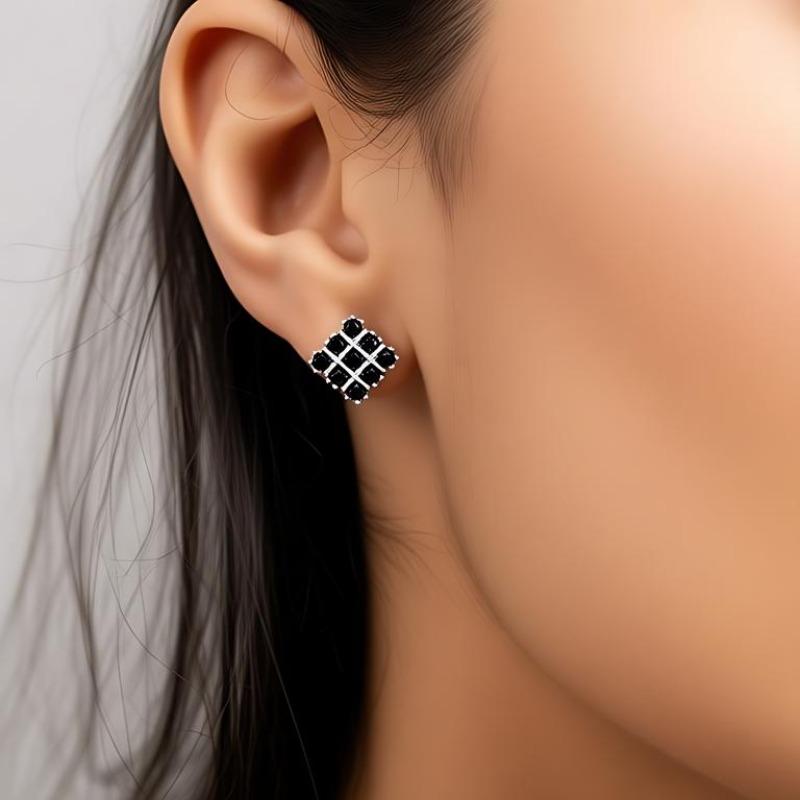 Black Awn Jewelry Black Jewelry Black Stone Hoop Earrings