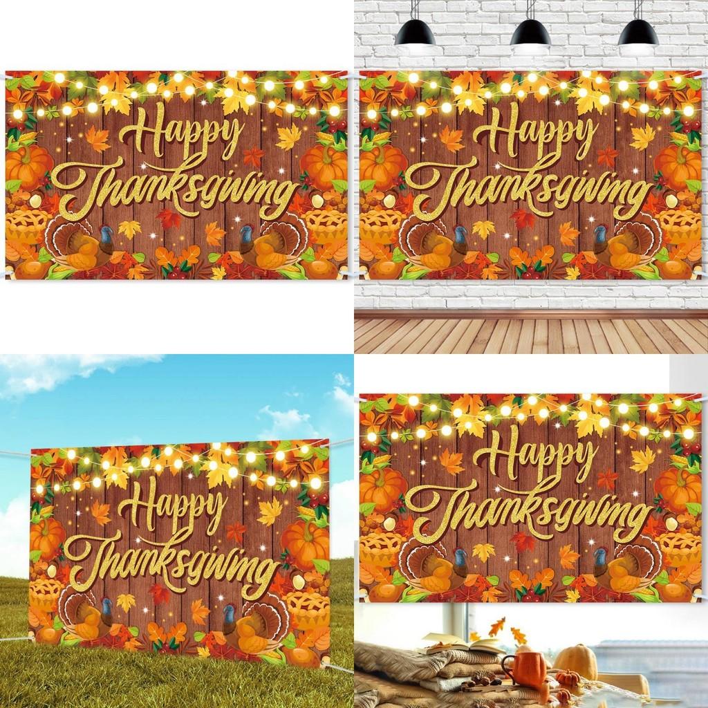 Party Happy Thanksgiving Background Cloth Decoration Banner Decoration Hanging