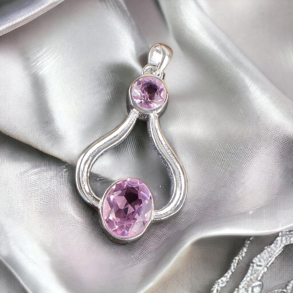 925 Sterling Silver Multi Gemstone Fashionable Jewelry Pendant 1.51" For Gift CP-4