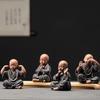 Chinese Zen Monk Ceramic Tea Pet Ornament Set