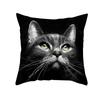 45X45CM Black Cat Pillowcases Polyester Home Cute Kitty Animal Lover Cushion Cover Funny  Decoration Pillow
