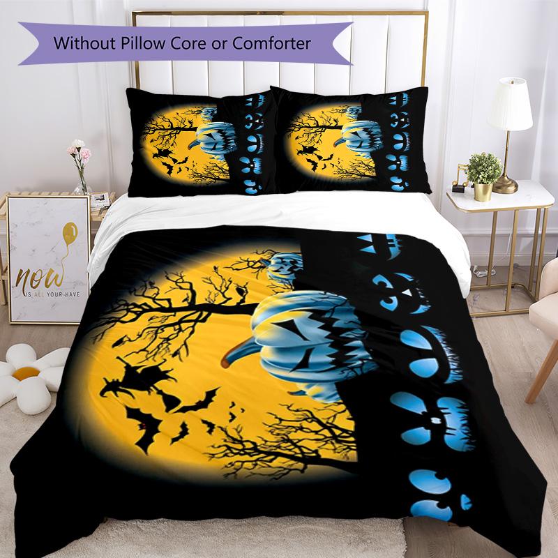 Halloween Bedding Set Breathable Duvet Cover with Pillowcases Decorative Bed Linen for Bedroom Home Decoration Birthday Gift