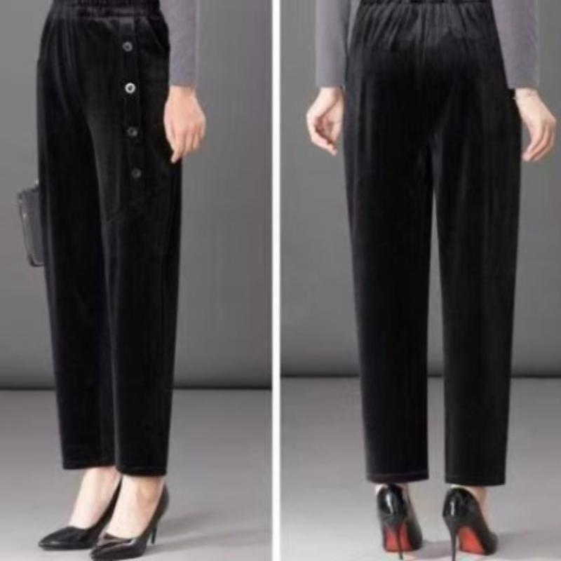 Pantaloni Chic Autunno Inverno Vintage in Velluto a Coste Nuovi Casual a Vita Alta Caldi Lunghi Retro alla Caviglia Streetwear Moda