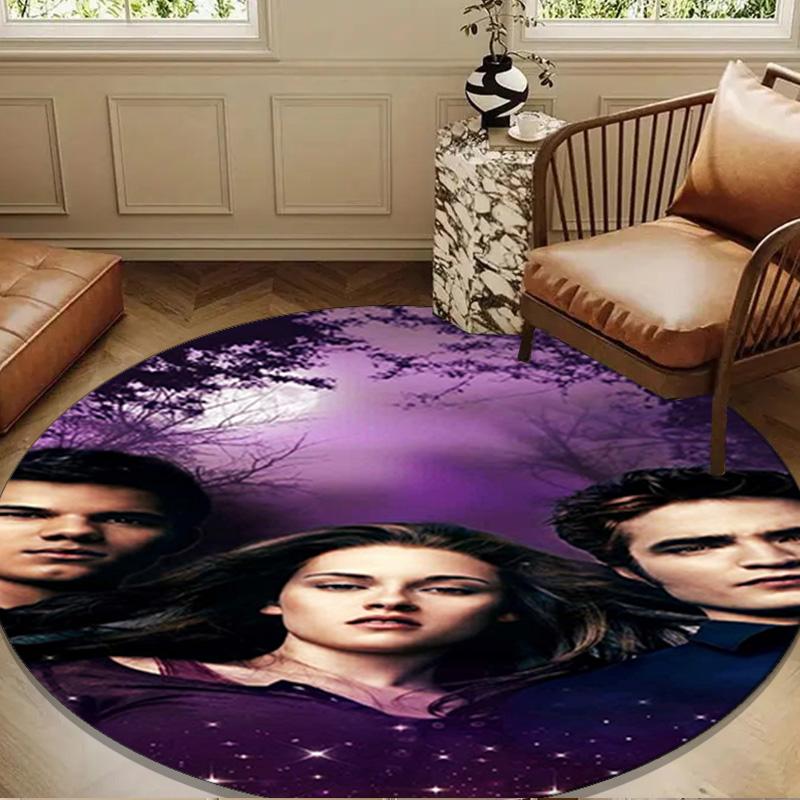 vampire Saga Romance Round Rug for Livingroom,Bedroom, Palyroom, Chair Rug, Area rug, Circle Carpet, Large Size Fan Christmas gift