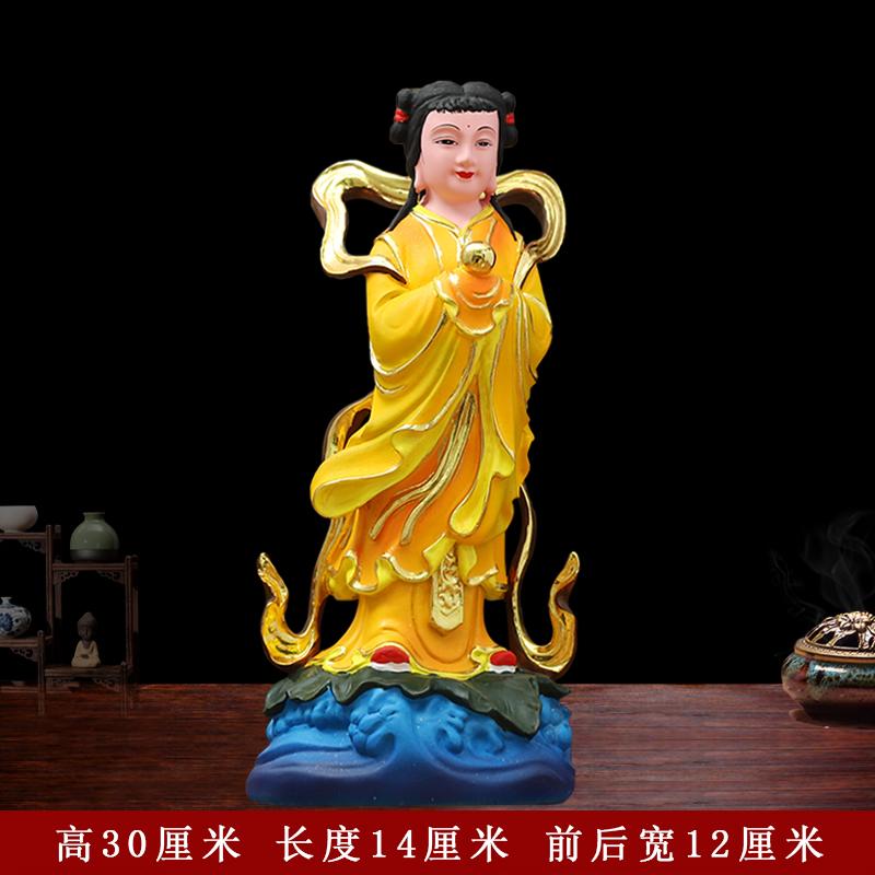 30cm  Statues Home Offerings of Figures Feng Shui Ornaments Home Decoration Accessories Golden Boy and Jade Girl Buddha Statue