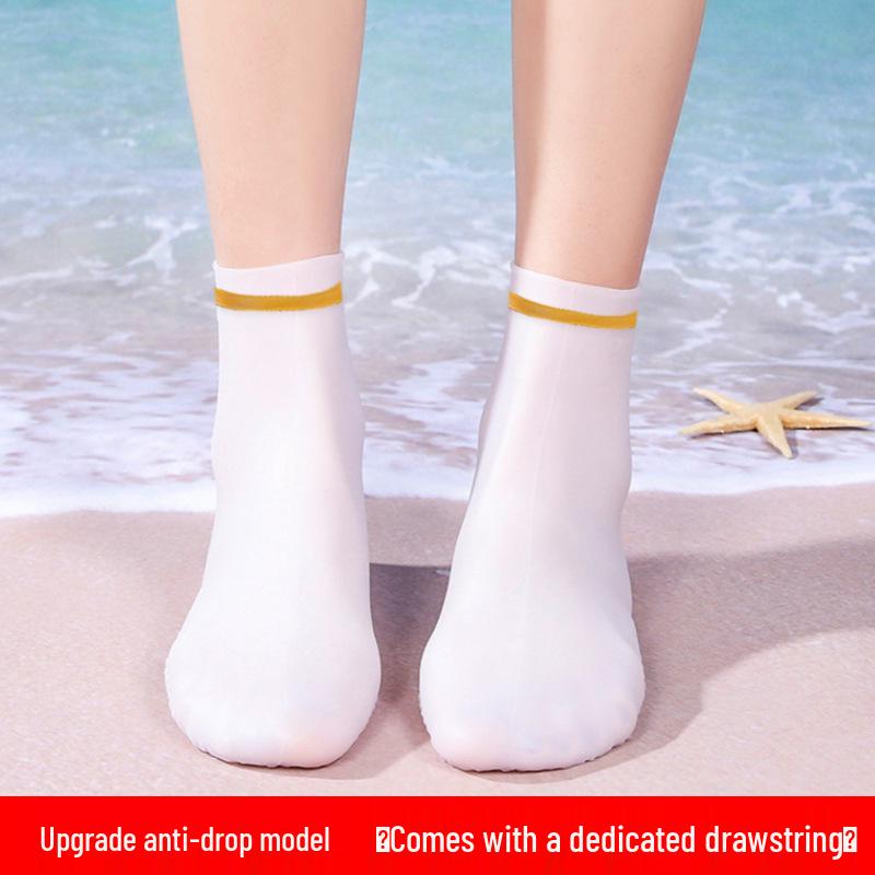 Wasserdichte Silikon-Rutschfeste Tauchsocken mit Kordelzug zum Schnorcheln und Schwimmen - Unisex Hohe Elastizität Strandfußbekleidung