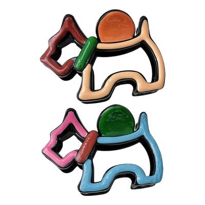 Pince à Cheveux Pince à Griffe Chien Dessin Animé Mignon Pour Femmes Filles Support de Queue de Cheval Accessoires Clip à Cheveux Design Animal Coloré Cadeau