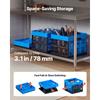 SucceBuy 25L Plastic Collapsible Storage Bins 3 Packs Holds 22 lbs Per Bin Foldable with Handles pace-Saving for Home Organizing