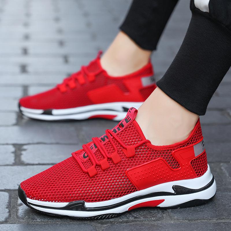 Fashion Summer Men's Shoes Mesh Lace Up Fashion Shoes Breathable Men's Casual Shoes