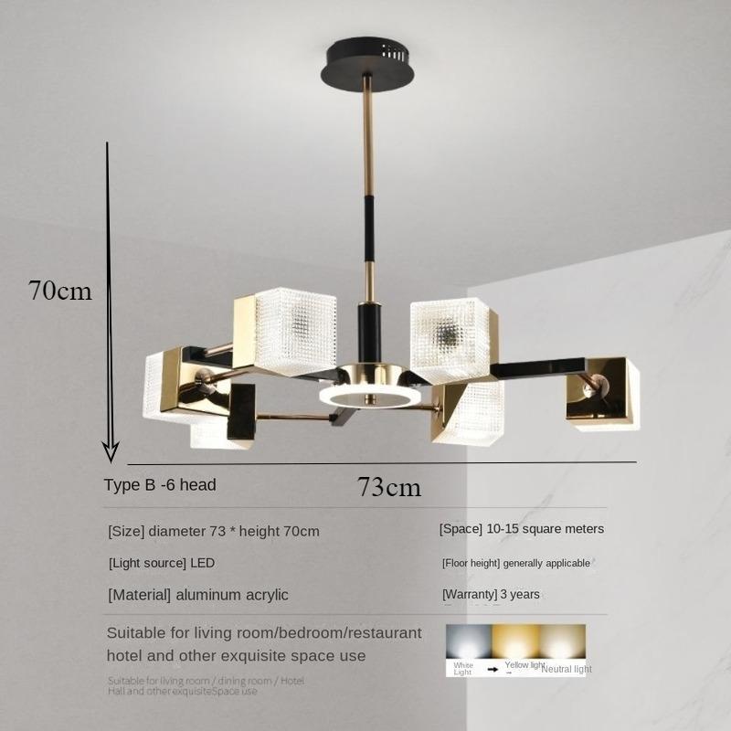 Living Room Chandelier Modern Minimalist Atmosphere Household Dining Room Lighting