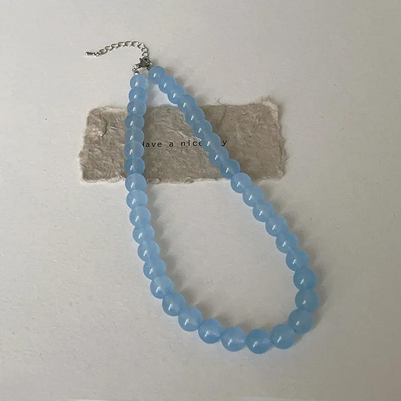 Colier Exquisit Minar cu Mărgele Rotunde din Piatră Naturală de Culoare Roz 4 6 8mm pentru Femei Lanț Placat cu Argint Realizat Manual Chokere