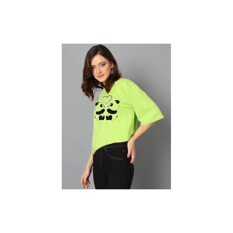 KOTTY Women' Cotton Blend Printed Oversized TShirts