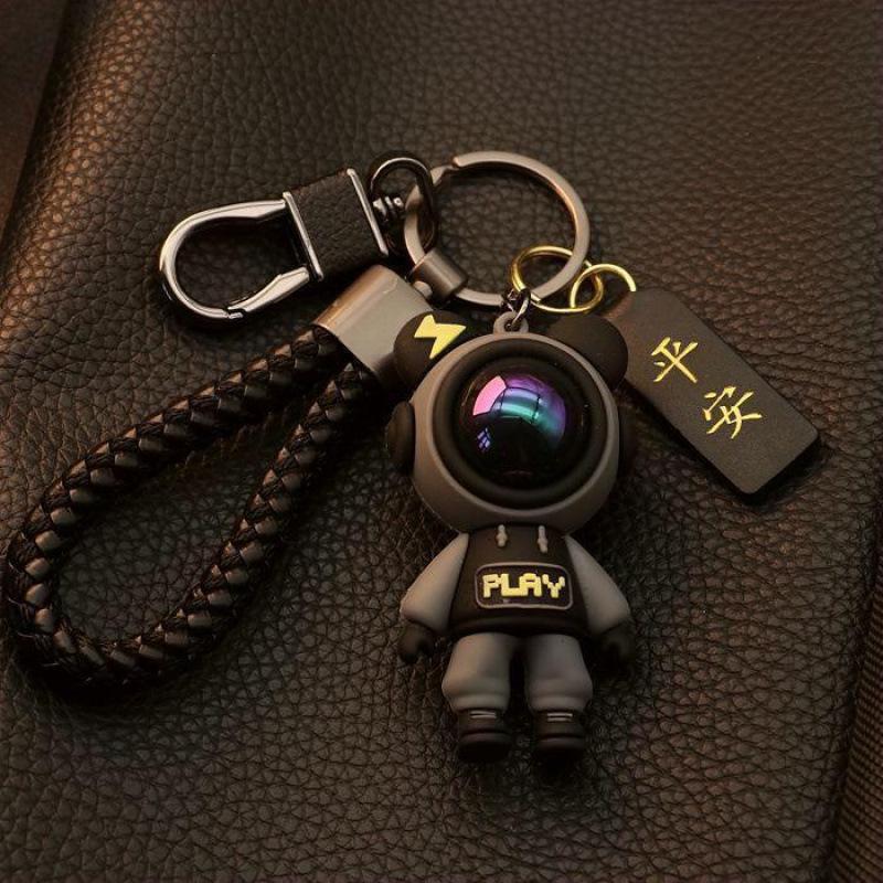 Luminous Astronaut Car & Bag Keychain - Cartoon Pendant for Couples