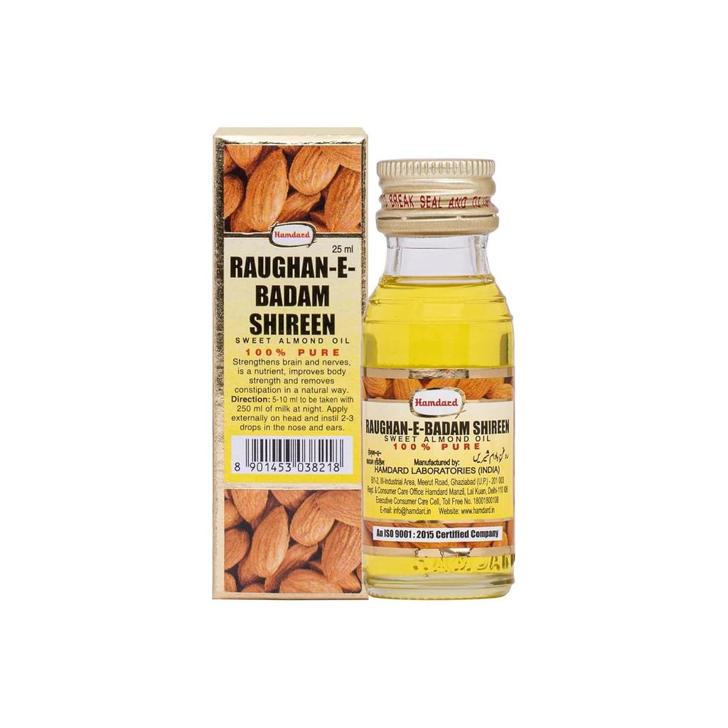 Hamdard Raughan-E-Badam Shireen Sweet Almond Oil for Body Skin Hair 25ml Pack of 3 Nourishing Natural Oil