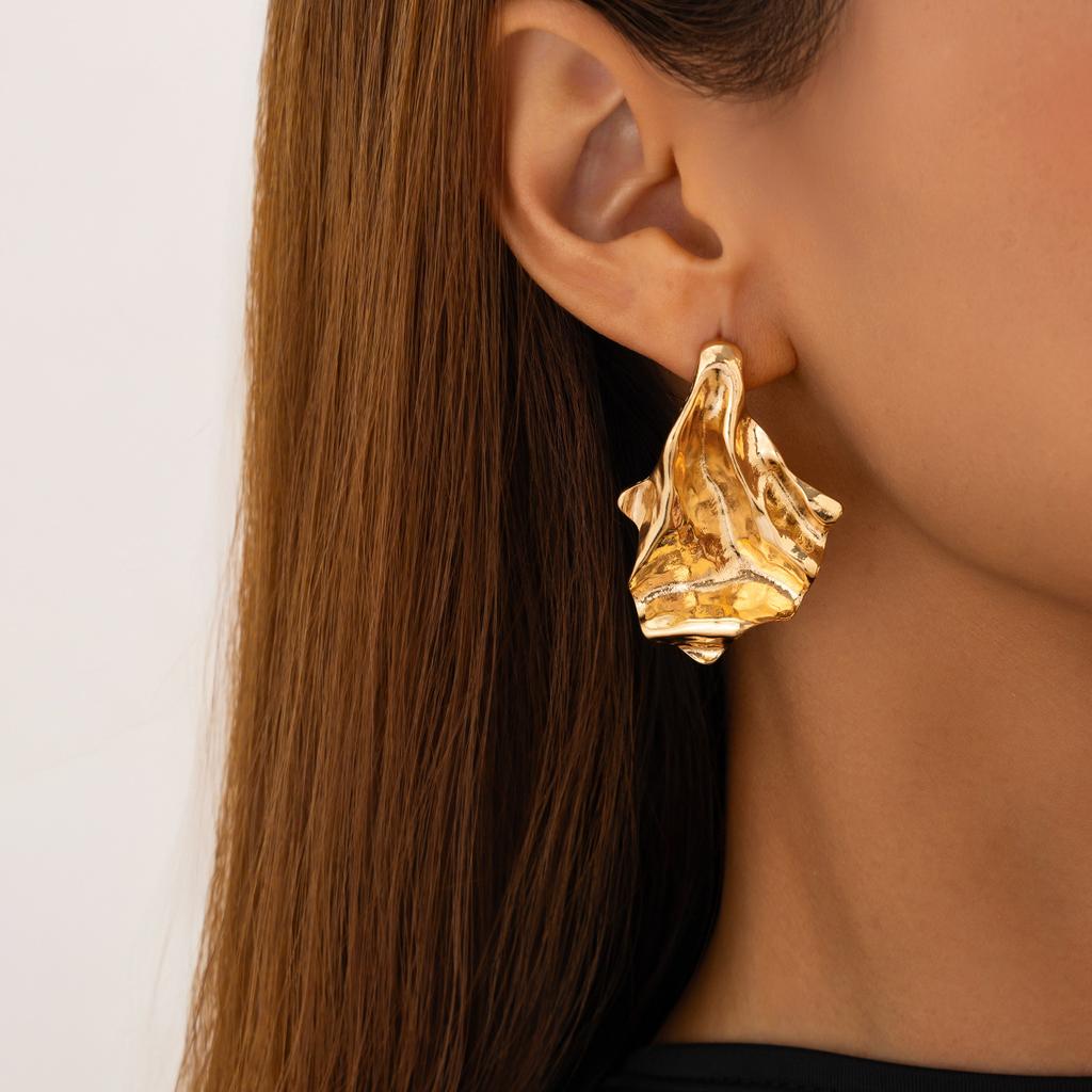 Accessories Geometric Irregular Folds Earrings Liquid Lava Wind Ladies Earrings Stud Earrings