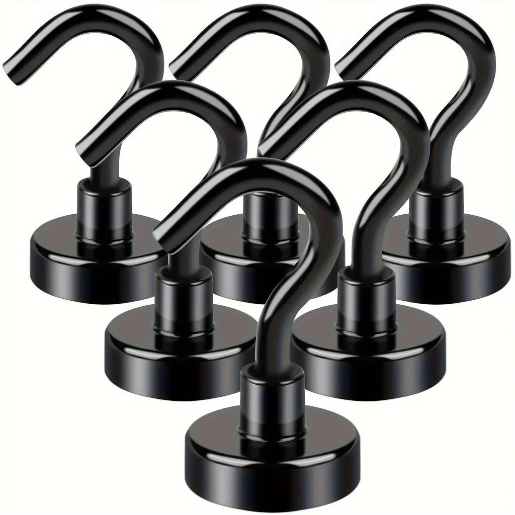 6pcs Magnetic Hooks, 25Lbs Strong Heavy Duty Cruise Magnet S-Hooks for Hanging, Cabins, Grill, Kitchen, Garage, Workplace and Of