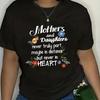 Women's Inspirational T-Shirt - and Heartfelt Print, Stretchy, Short Sleeve, Round Neck - Black with Floral