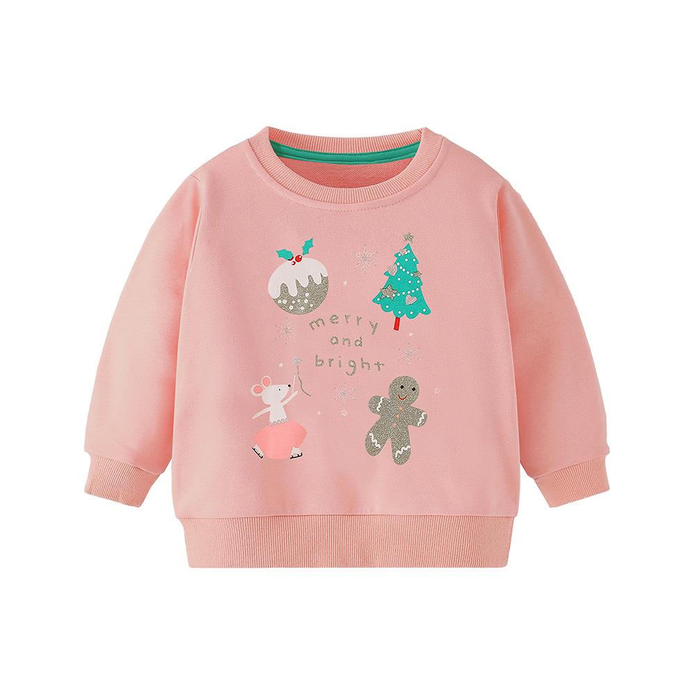

25th Anniversary Cartoon Christmas Print Girl s Autumn Hoodie Pullover Size 110cm (5Y)