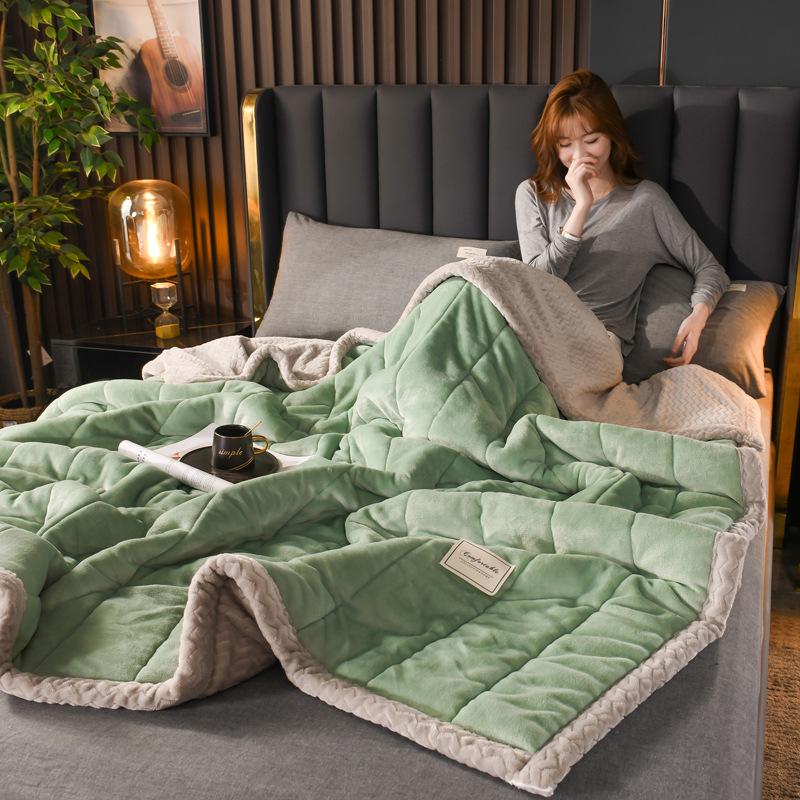 AB Version Milk Velvet Multifunctional Winter Shawl and Blanket - Thick, Warm, Double-Sided Velvet