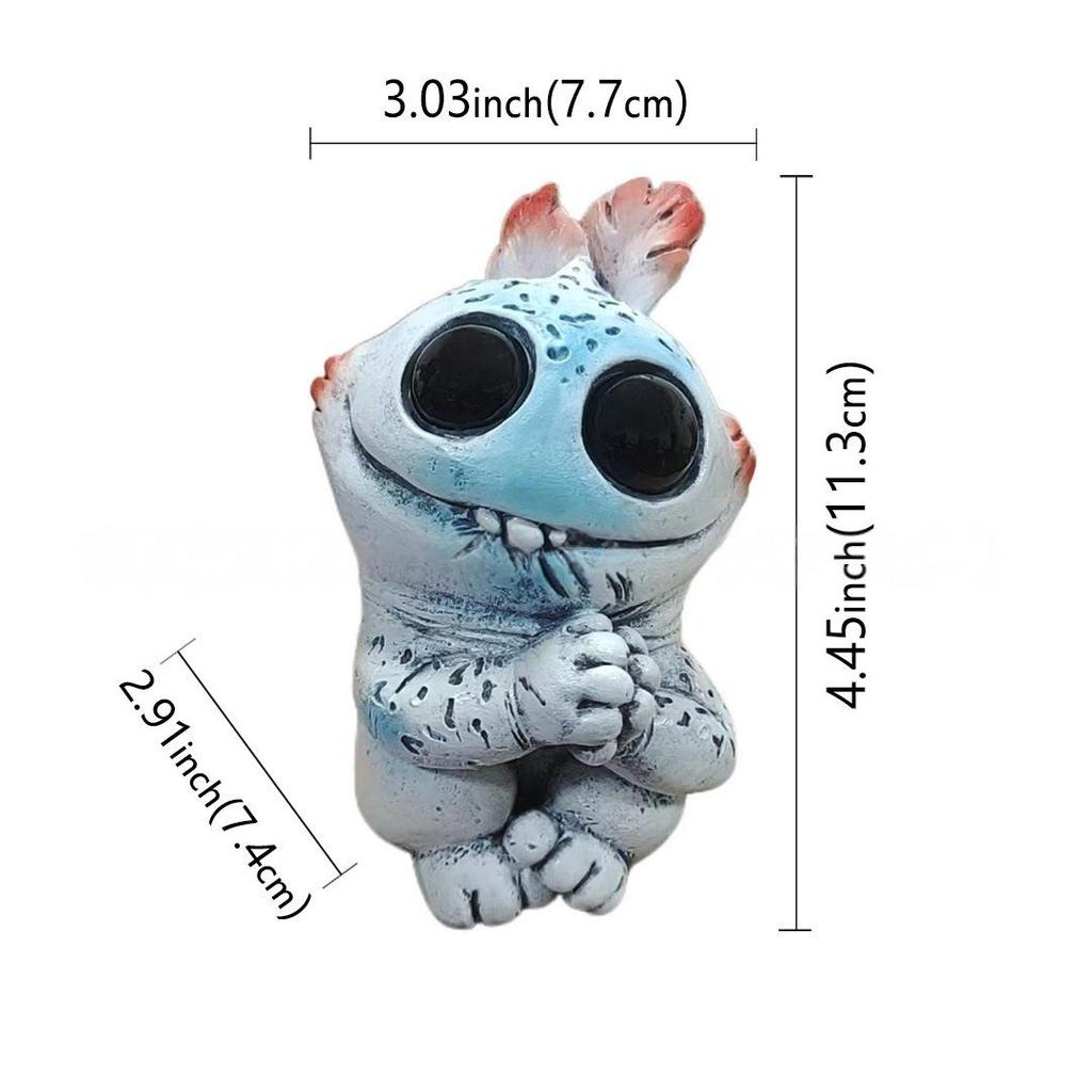 Lustige Alien-Puppe Harz-Ornament - Fantasiekreatur Elfen-Skulptur für Heimdekoration