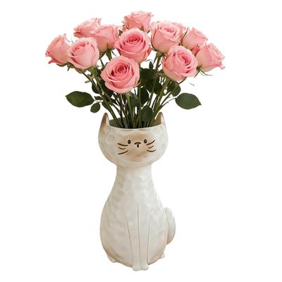 Siamkatzen-Vase Katzenförmige Harz-Blumenvase Dekorative Trockenblumen-Arrangement-Topf Heimdekoration Geschenk für Katzenliebhaber
