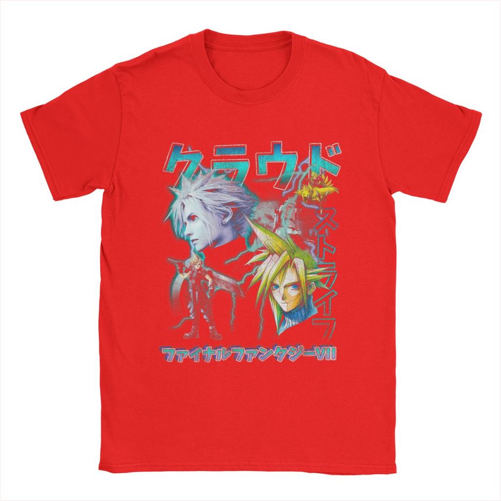 Cloud Strife Final Fantasy 7 TShirts for Men women Fun  Cotton Tee Shirt Round Neck Short Sleeve T Shirt Birthday Present Tops