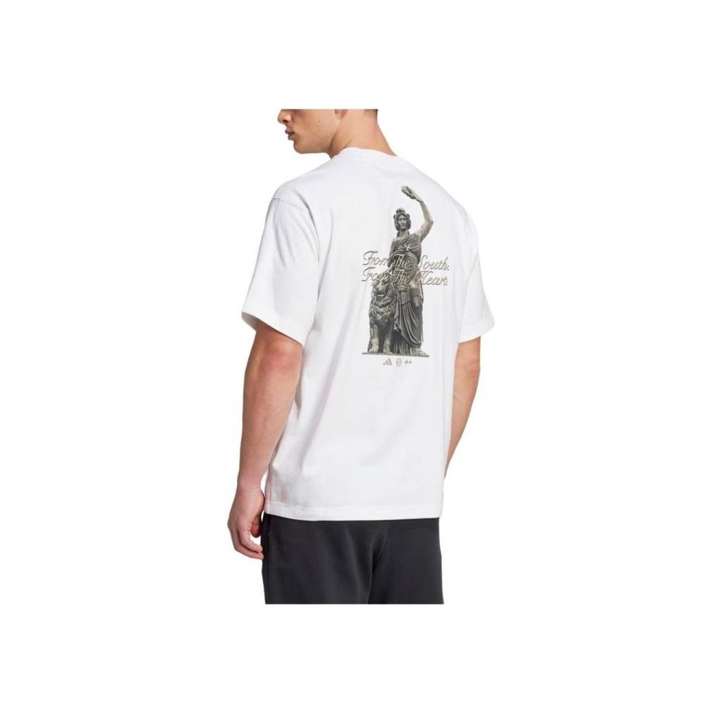 Adidas X BSTN X FC Bayern Munich Collaboration Unisex Loose Fit Organic Cotton Short Sleeve T-Shirt White JF0575
