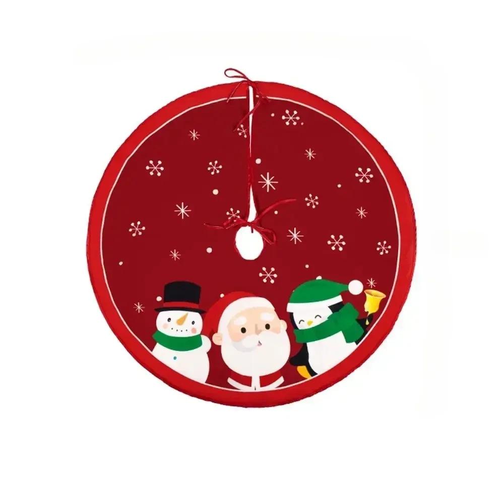 

60/70/90cm Christmas Tree Skirt Red Christmas Tree Foot Cover Santa Claus Snowflake Christmas Tree Carpet Base Mat Decorations Diameter 60cm