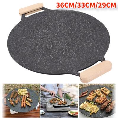 36-29CM Solid Wood Grill Pan Insulated Grip Anti Scald Portable BBQ Plate Handle for Cookware Sauce Pan Sauteing Grilling Pan