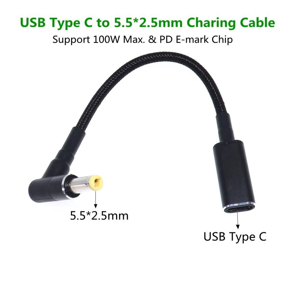 5.5x2.5mm Notebook Charge Connector Type C To Universal DC Power Adaptor  Notebooks