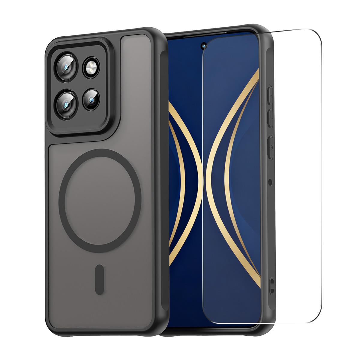 Для Motorola Edge 60 Neo 5G ENKAY HAT PRINCE Магнитный чехол с закаленным стеклом 9H PC TPU Матовое покрытие для телефона