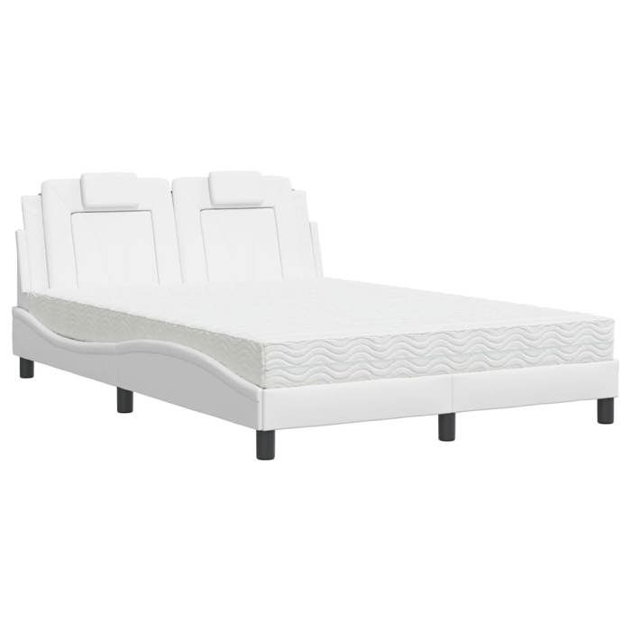 VidaXL Lit avec Matelas, Lit Rembourré avec Coussin de Tête de Lit, Lit Double, Lit Adulte, Meuble de Chambre à Coucher 3208790