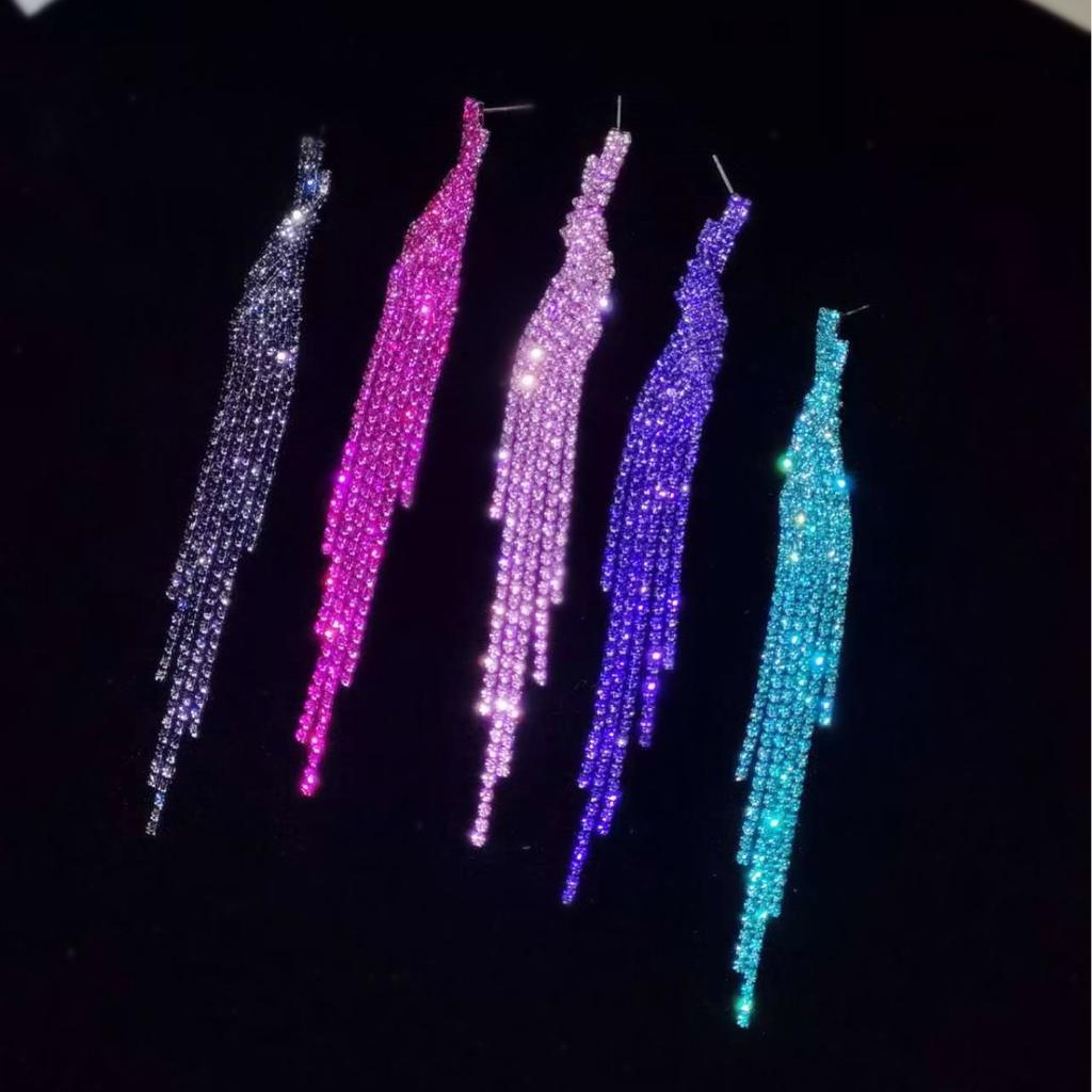 Fashion Versatile Super Flash Long Fringed Earrings