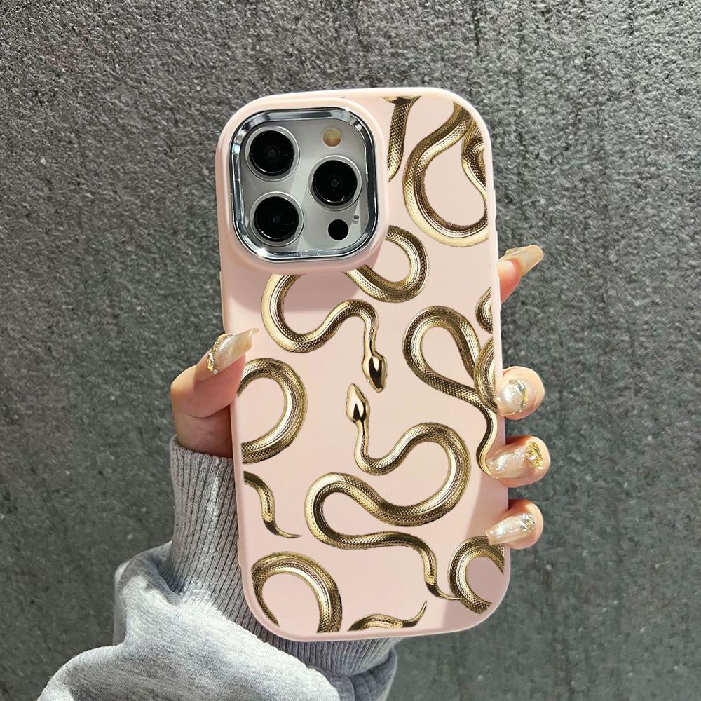 Мягкая задняя крышка N72 Black Gold Snake art для Samsung S24 Ultra A14 iPhone 16 Pro — фото 11