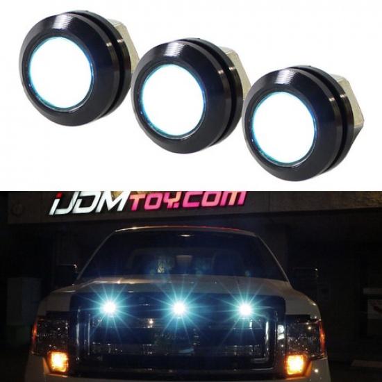 

3pc Ford SVT Raptor Style LED Ice Blue Grille Light Kit, Universal Fit Truck SUV