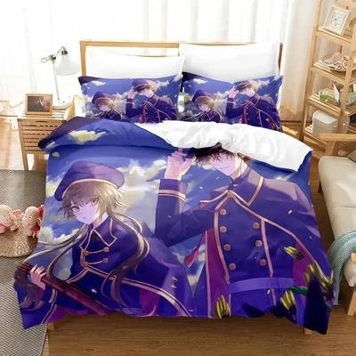 Hoshino Ichika Project SEKAI Bedding Set Printed Bed Set With Pillowcase Duvet Cover Soft Queen King Size Bedclothes Home