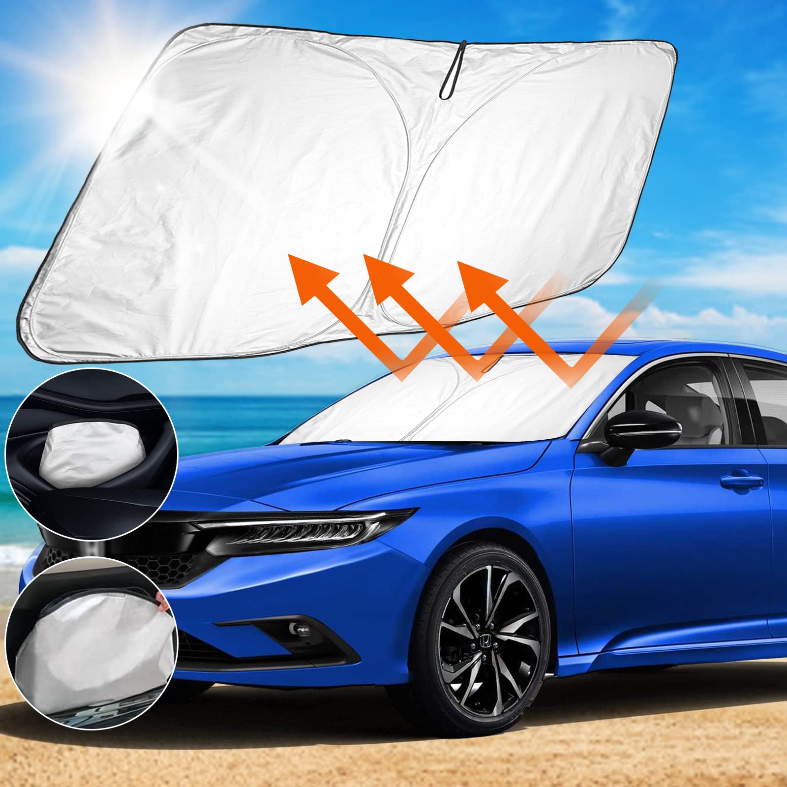 

SHAOHAO Honda Civic FL1 11-го поколения Автомобильный солнцезащитный козырек Оригинальные аксессуары Автомобильный солнцезащитный козырек Civic FL1 Автомобильная шторка Civic Солнцезащитный козырек Защита от солнца Лобовое стекло Автомобиль