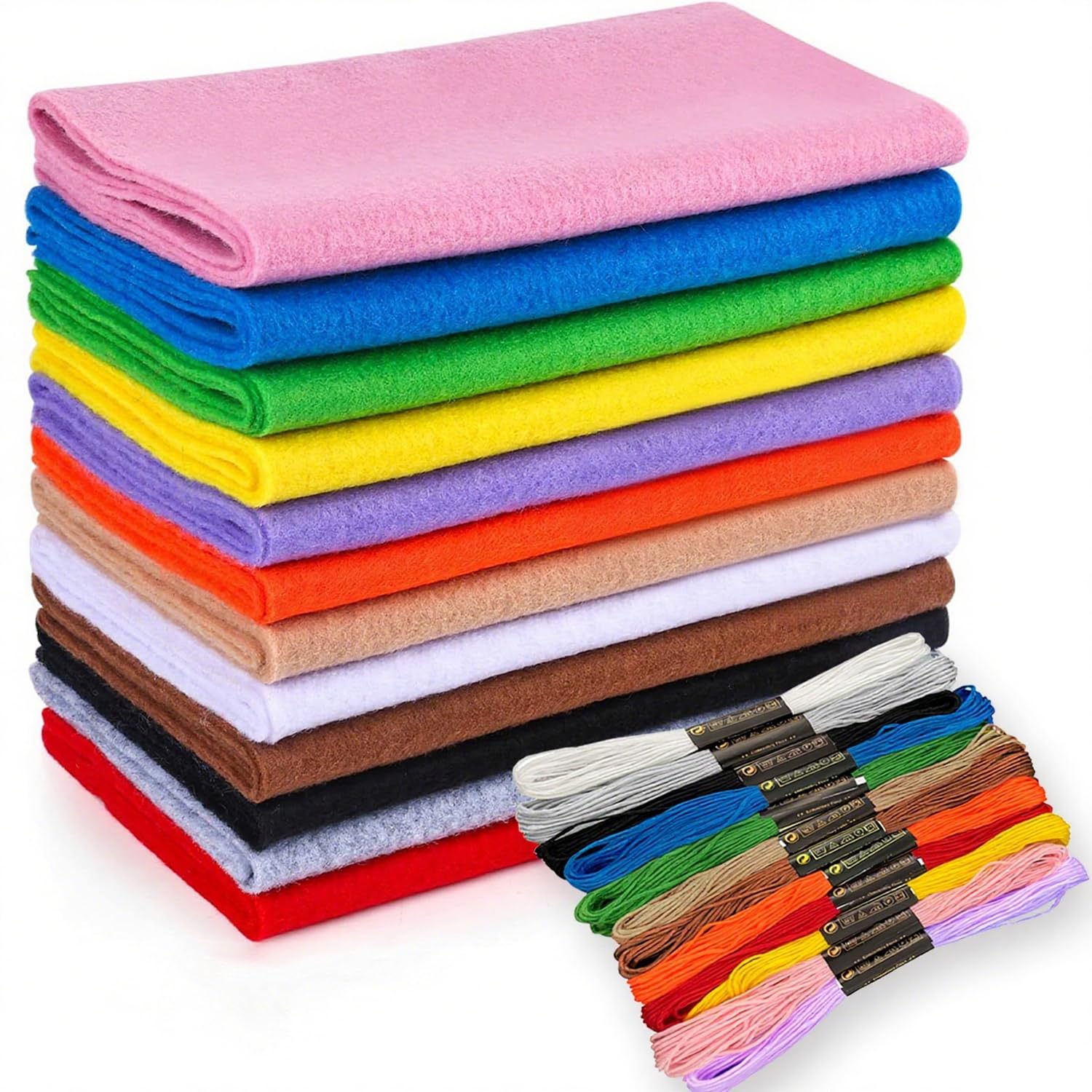 

Wonninek 12 Rolls of Felt Colored Felt for DIY Handmade Sewing Doll Craft and Kindergarten Decorations Fabric, 1.4mm Thick, Non-Woven Fabric, Crafts,