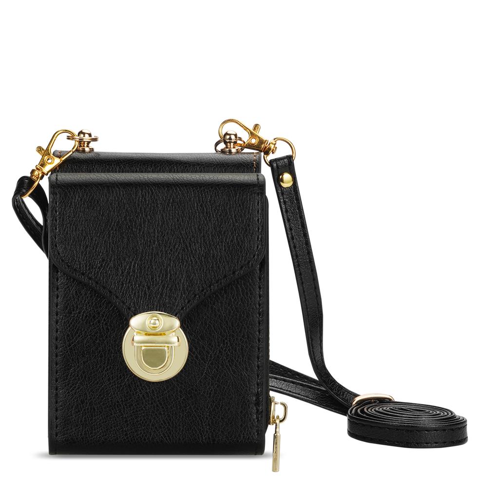 Crossbody Leather Wallet Case For Samsung Galaxy Z Flip 5 4 3 Flip4 Flip3 5G Long Lanyard Zipper Card Holder Purse Bag Cover Funda