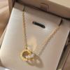 Titanium Steel Tassel Necklace with Diamond Inlay and Shiny Slim Waist Design for Women