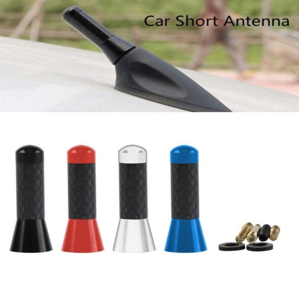 

2Pcs Short Car Roof Antenna Carbon Fiber Metal Short Stubby Mast Antenna Car Accessories чорний