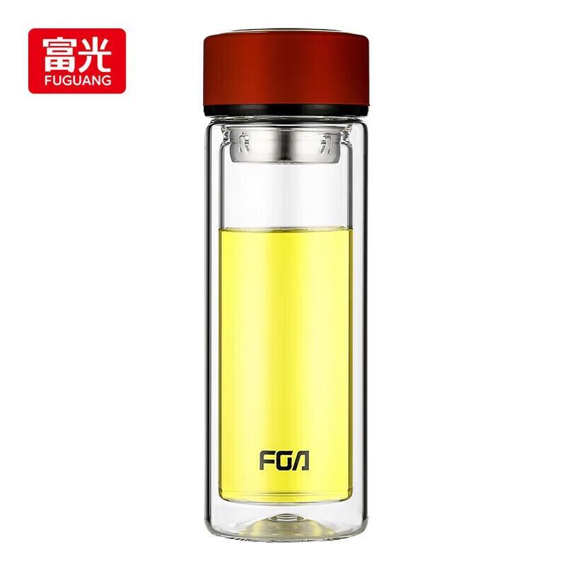 Fuguang Portable Double-Layer Glass Tea Mug