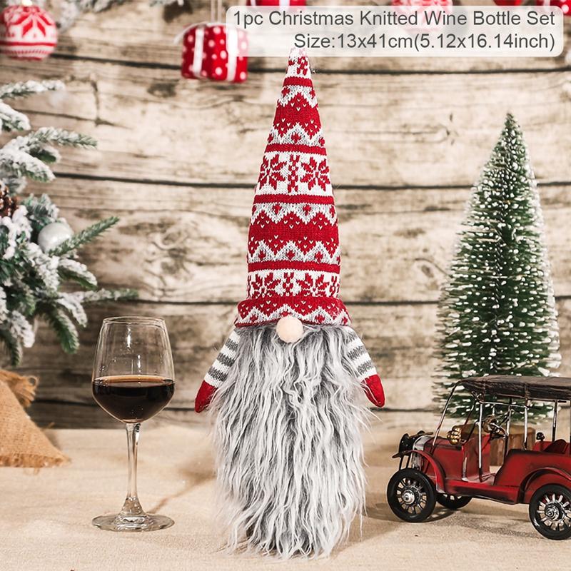 Christmas Wine Bottle Cover Merry Christmas Decorations For Home Christmas Ornament Xmas Table Decor New Year 2026 Navidad Gift