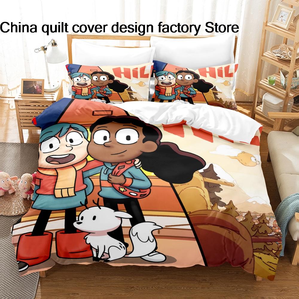 Cute Hilda and Friends Bedding Set 3D Printed Duvet Cover Pillowcase For Kids Bedroom Home Textile Twin Full Queen King Size