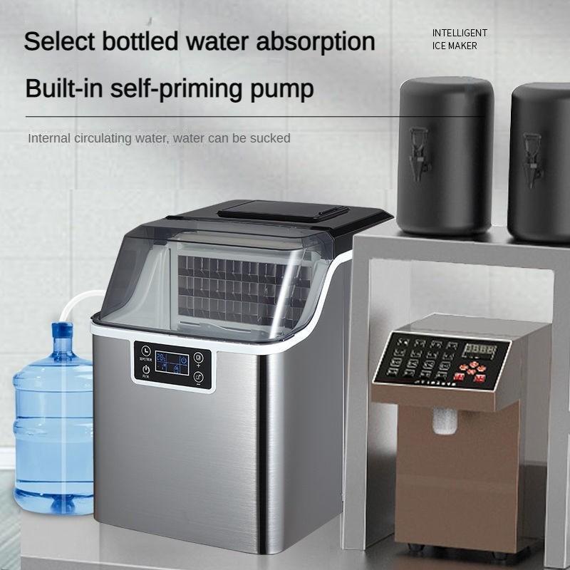 New Small Commercial Ice Maker Automatic Water Inlet Mini Automatic Household Ice Cube Making Machine 252x360x371mm