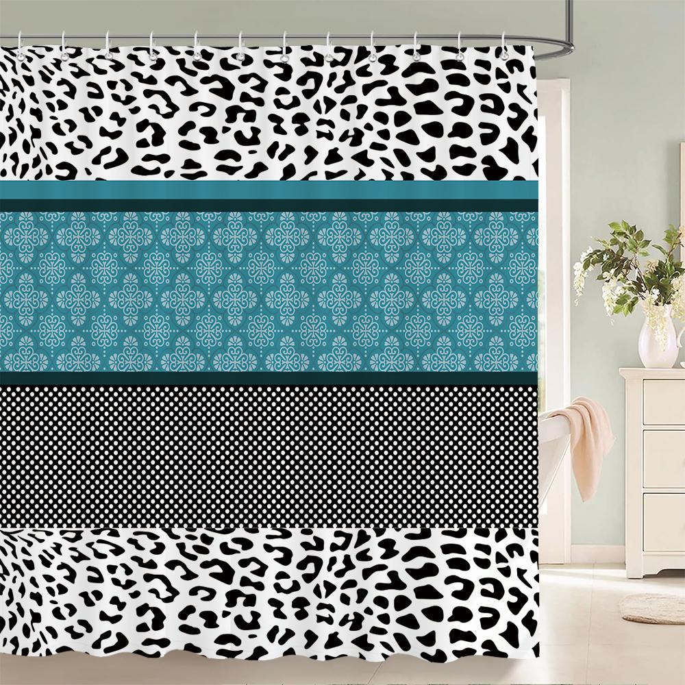 

1Pc Modern Pattern,Zebra Leopard Print Waterproof Polyester Shower Curtain Fabric Shower Curtain Home Decoration Shower Curtain W60H190(CM)-1 Pcs