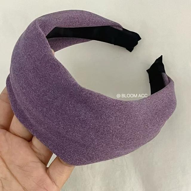 Misty Purple Velvet Headband: Retro Style, Skin-Brightening, Super Wide, Perfect for Autumn and Winter Travel