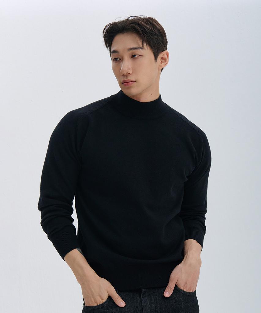 NINEZ Soft Mock Neck Muscle Knit (2 Colors)